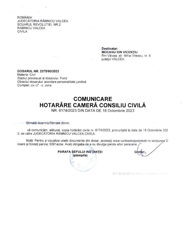 ÎNFINȚARE UNPR SUD – VEST